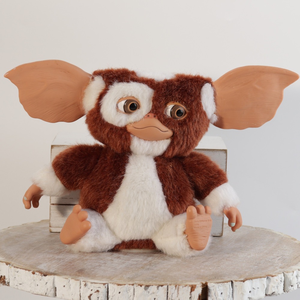 NECA Gremlins Gizmo Mogwai Plush Vinyl Puppet Figure Brown White 80s Movie Toy